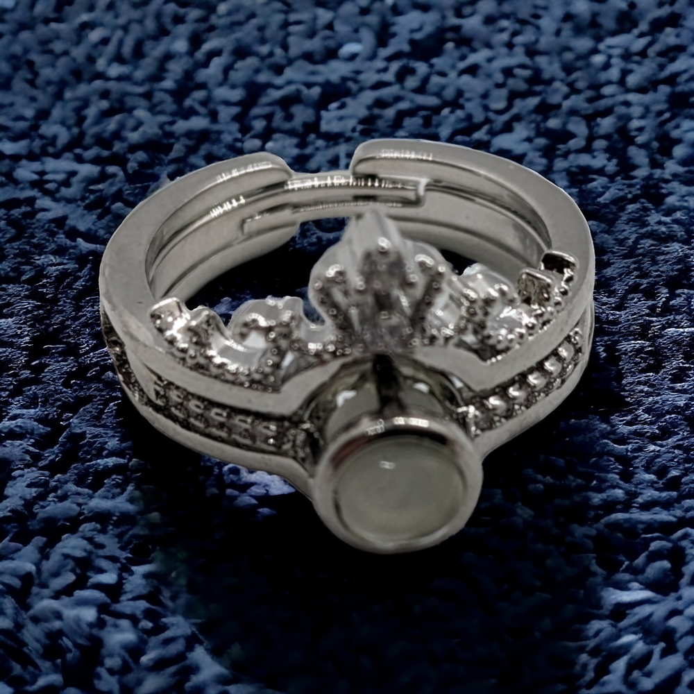 Stainless steel ring with cubic zirconia